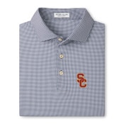 USC Trojans Men's Charcoal SC Interlock Mens Border Print Performance Jersey Polo